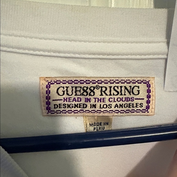 Men’s Vintage Guess White Tee with Red and Purple Graphics - Picture 4 of 6